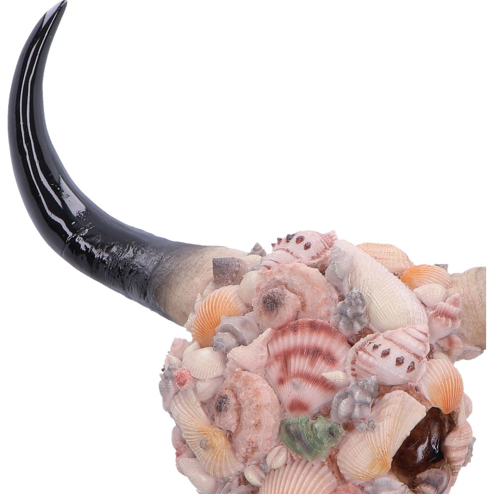 Hand-painted bull skull with weathered texture finish