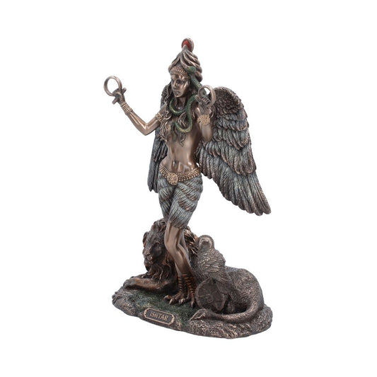 Side view of hand-painted Ishtar mythology Figurine