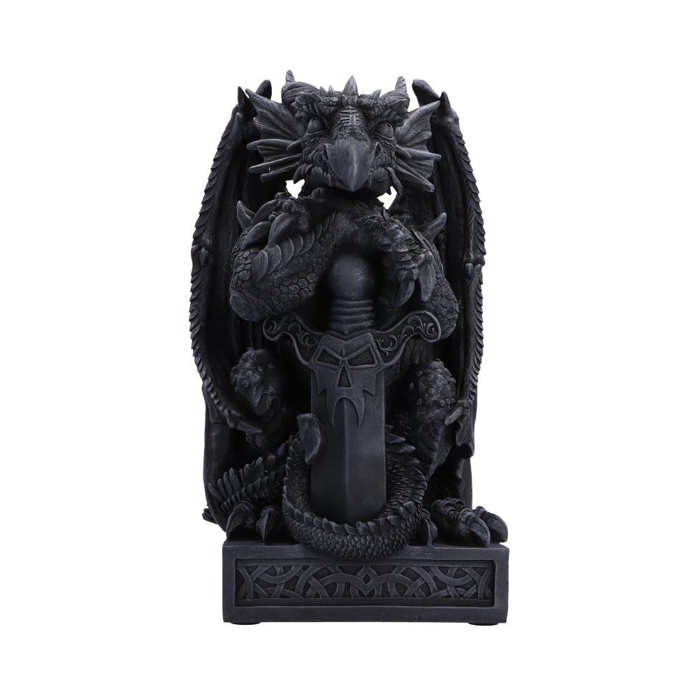 Ironblade Sentinel Dragon Figurine 40.6cm grey stone effect