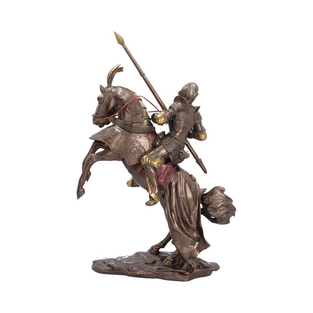 Rear view of Knight’s Charge showing the horse and knight’s sculpted details