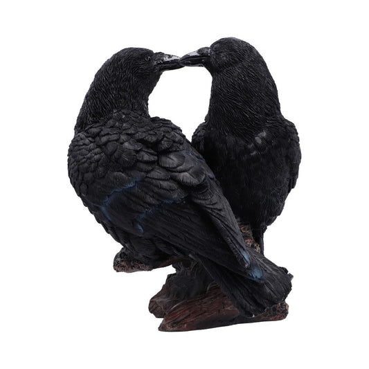 Midnight Kiss 13.9cm gothic raven figurine with two ravens kissing