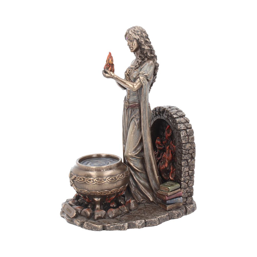 Nemesis Now Brigid figurine with flame and cauldron detail