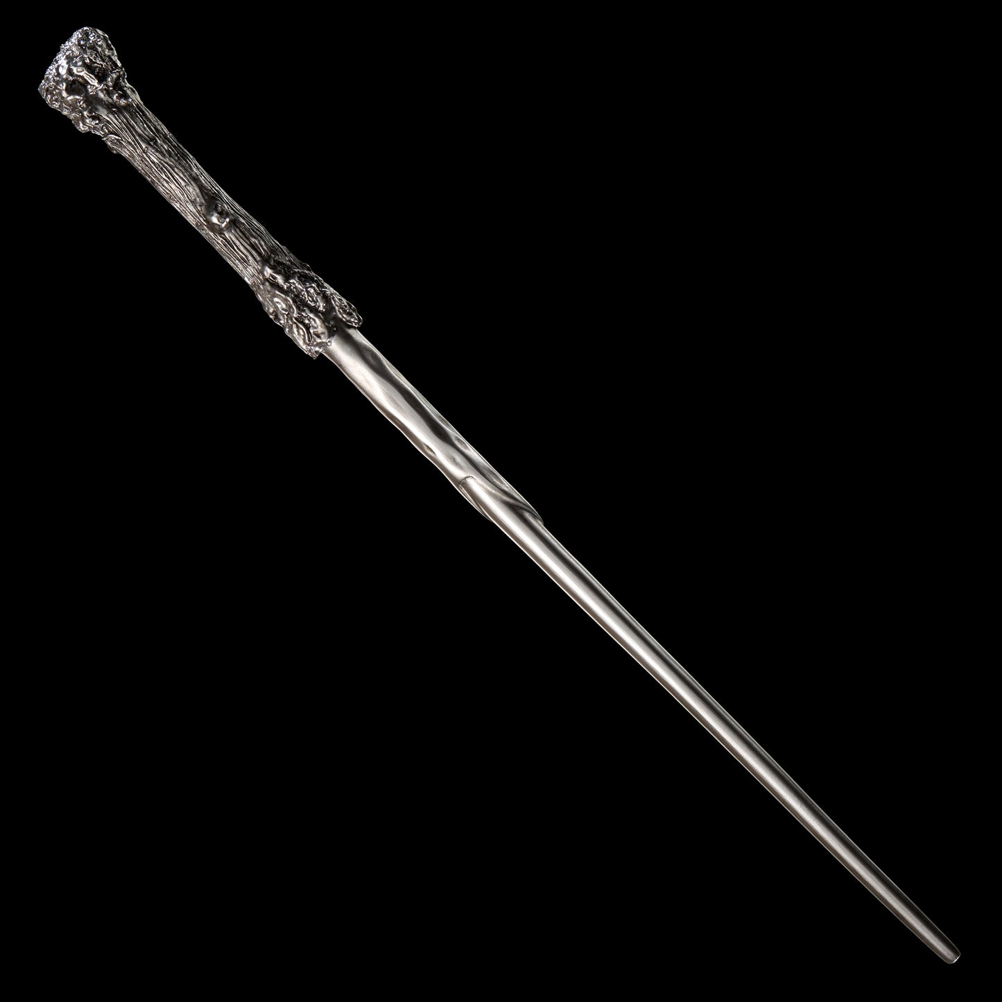 Silver wand with detailed handle