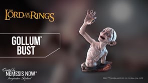 Lord of the Rings Gollum Bust video showing detailed sculpting, One Ring design, and volcanic base