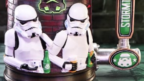Original Stormtrooper Bar Tankard video showing pub-themed detailing, Stormtrooper figures, beer tap handle, and hand-painted finish