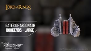 Lord of the Rings Gates of Argonath Bookends video showing detailed Kings of Gondor sculpting and hand-painted finish