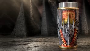 The Lord of the Rings Sauron 20cm collectible drinkware featuring Barad-Dur, Sauron's helmet, the Eye of Sauron and One Ring detailing