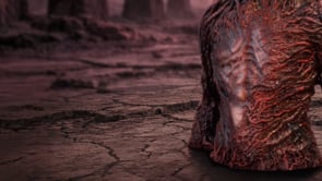 360° view of the Stranger Things Vecna Bust 29.5cm showcasing Vecna's grotesque skin, piercing eyes, Upside Down tendrils and raised clawed hand.