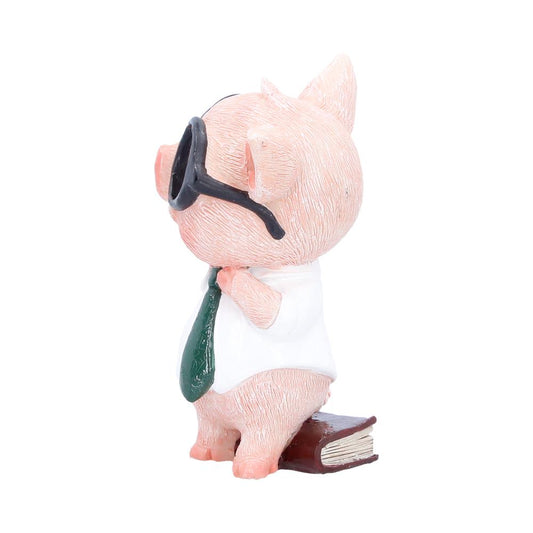 Quirky pig figurine with glasses and green tie detail