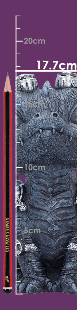 Large steampunk dragon figurine showing size detail