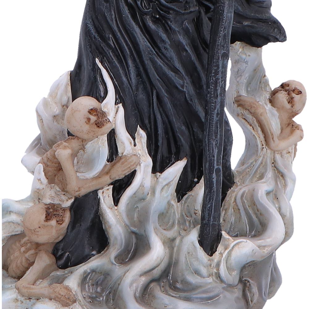 Skeleton figures emerging from smoke base detail