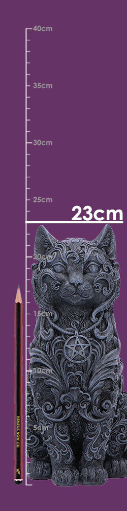 Large black cat figurine showing full design and size detail