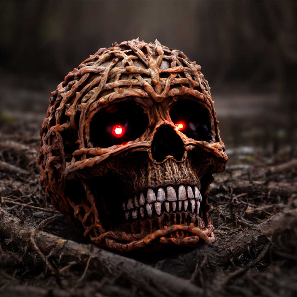 Mystical skull figurine showing full design and detail