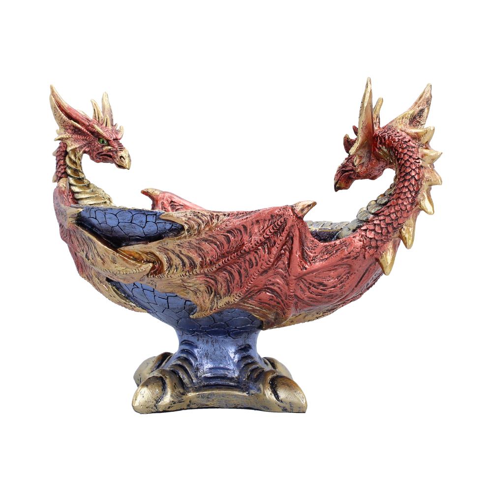 Back view of Scaled Hoard dragon bowl showing dragon detail