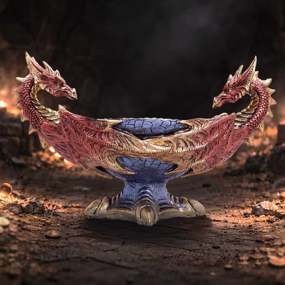 Hand-painted dragon décor bowl collectible
