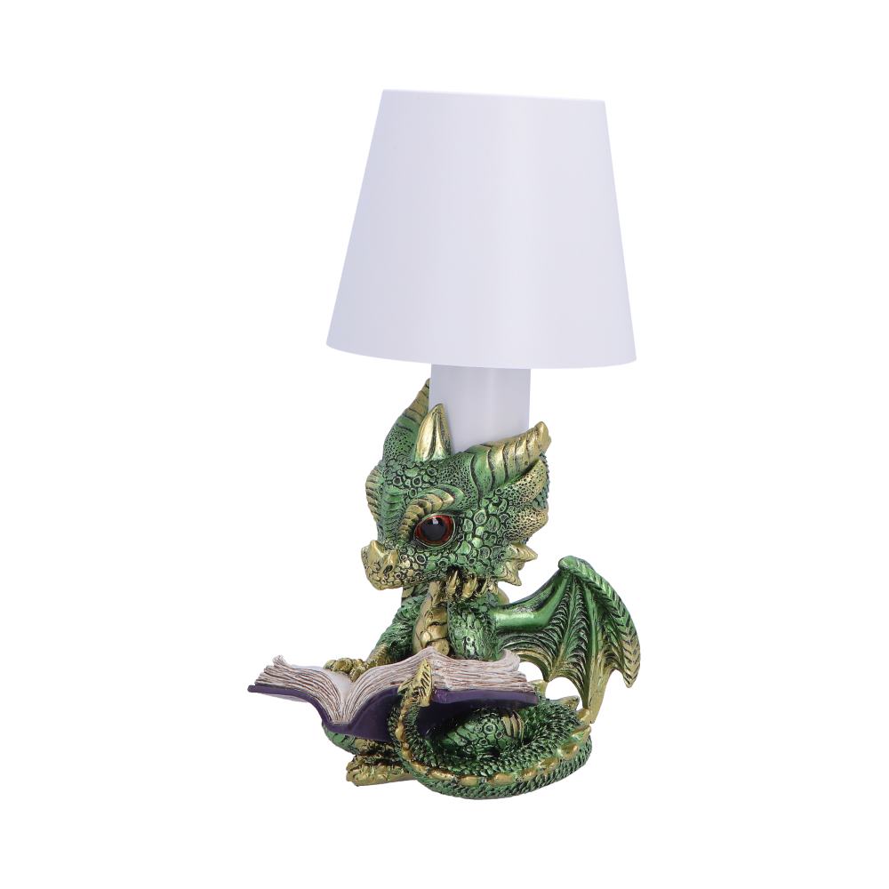 Fantasy dragon lamp side view showing detail
