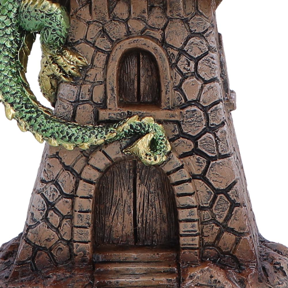 Hand-painted dragon lamp with stone castle detail
