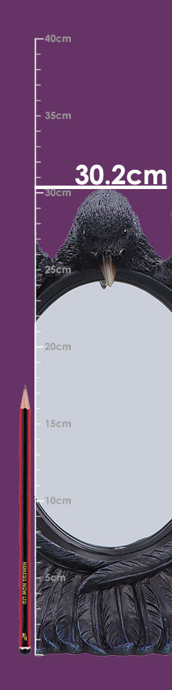 Full size display view of gothic raven mirror