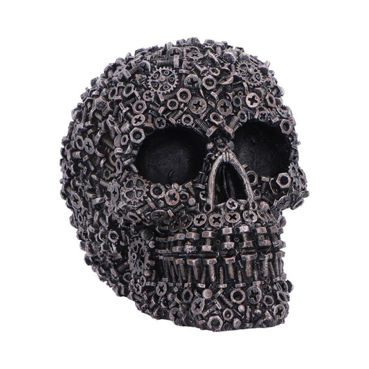 Screwed skull figurine 12cm industrial décor
