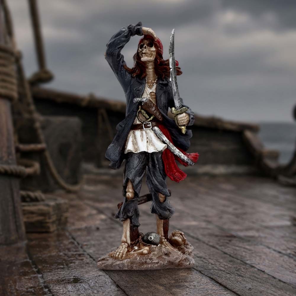 Forsaken Sailor 23.5cm gothic skeletal pirate figurine for collectors on display