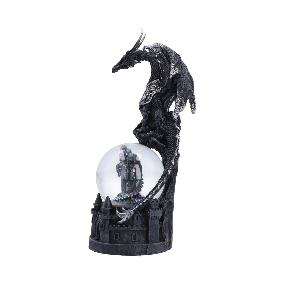 Side view of Dragon’s Dominion 20.7cm Gothic fantasy snow globe