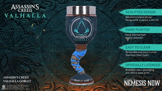 Assassin's Creed Valhalla Goblet video showing Viking-inspired detailing and hand-painted finish