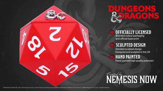 Dungeons & Dragons D20 Dice Box video showing detail and hidden compartment