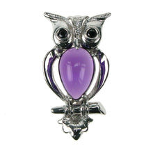 Load image into Gallery viewer, Amethyst Cabochon Owl Pendant
