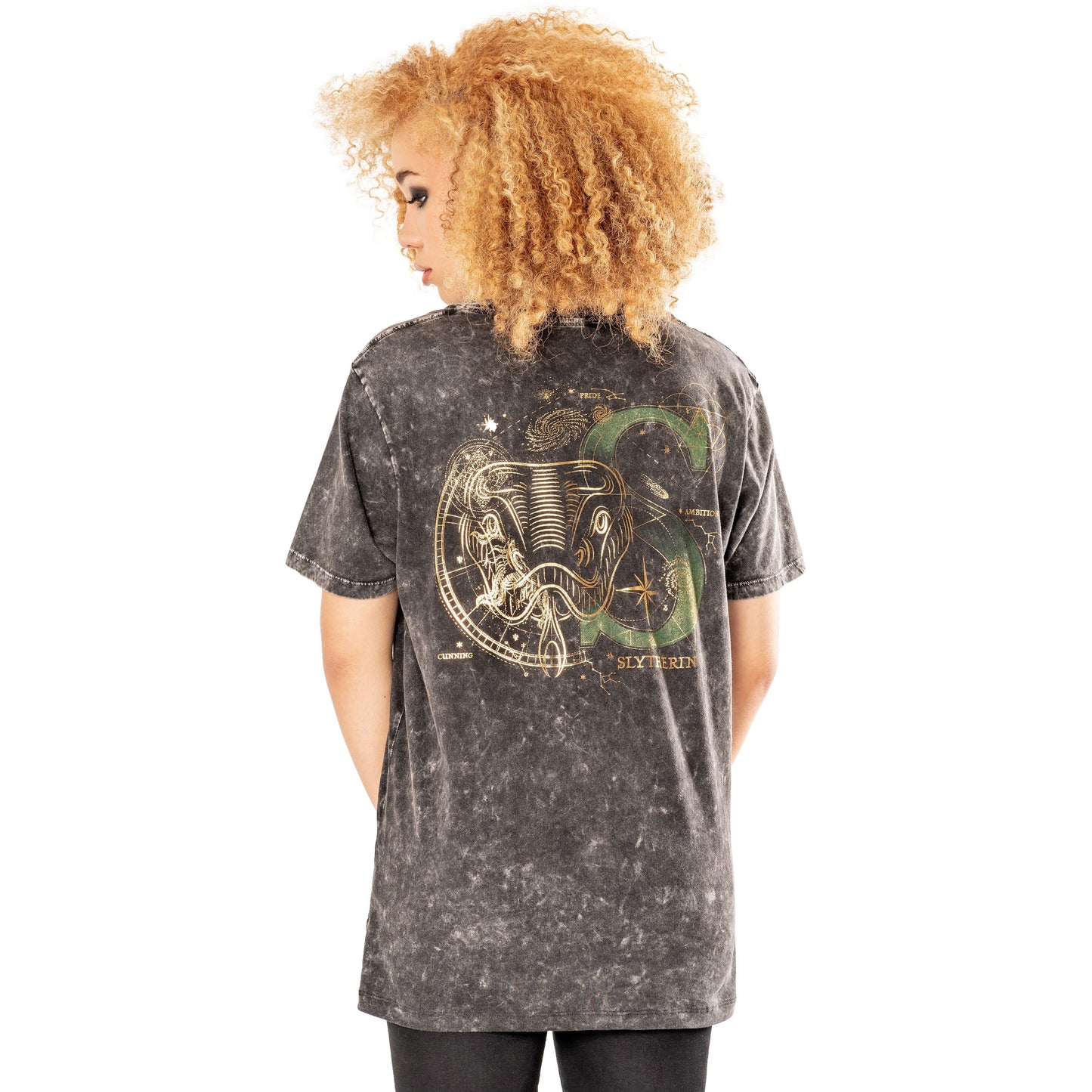 Harry Potter Unisex Slytherin Acid Wash T-Shirt