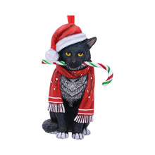Load image into Gallery viewer, Candy Cane Cat Hanging Ornament by Lisa Parker 9cm
