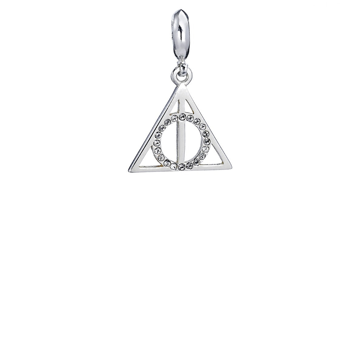 Harry Potter Sterling Silver Deathly Hallows Slider Charm with Crystal Elements