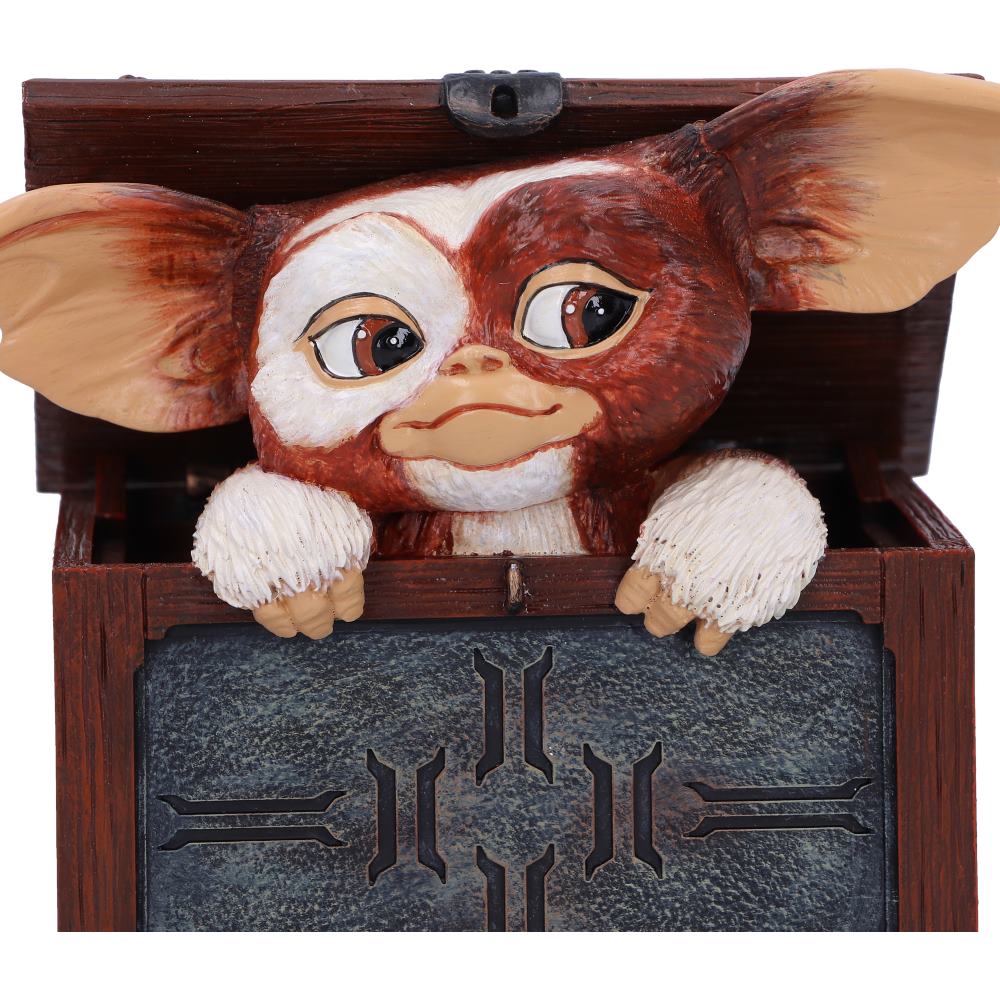 Gizmo emerging from gift box figurine