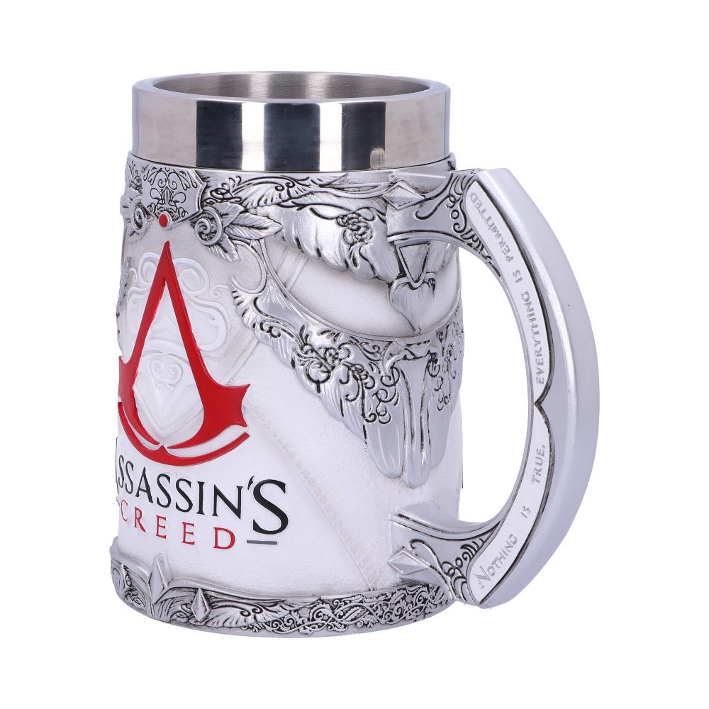 Side view of The Creed Tankard design