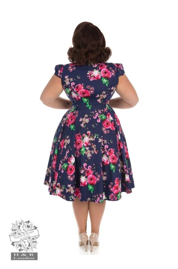 Hearts & Roses Midnight Garden Floral Tea Dress