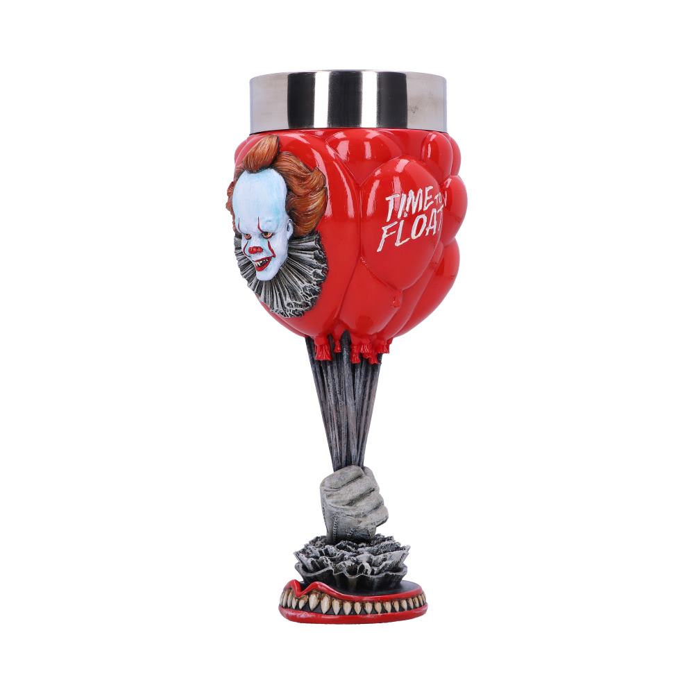 Side view of hand painted IT Pennywise Time To Float goblet