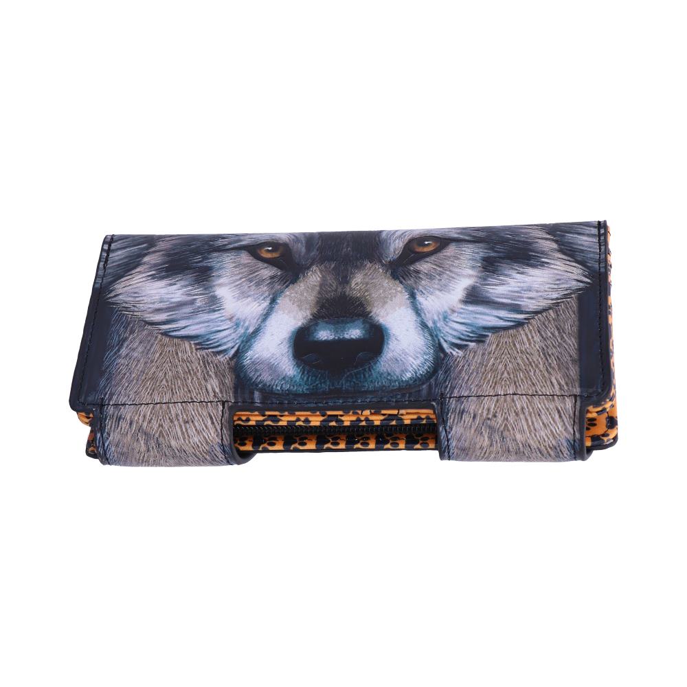 Guardian Wolf Embossed Purse by Lisa Parker 18.5cm