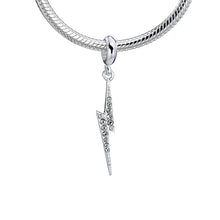 Load image into Gallery viewer, Harry Potter Sterling Silver Lightning Bolt Slider Charm With Crystal Elements
