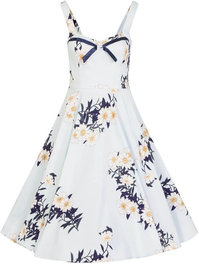 Hearts & Roses Vintage Blue Daisy Dress