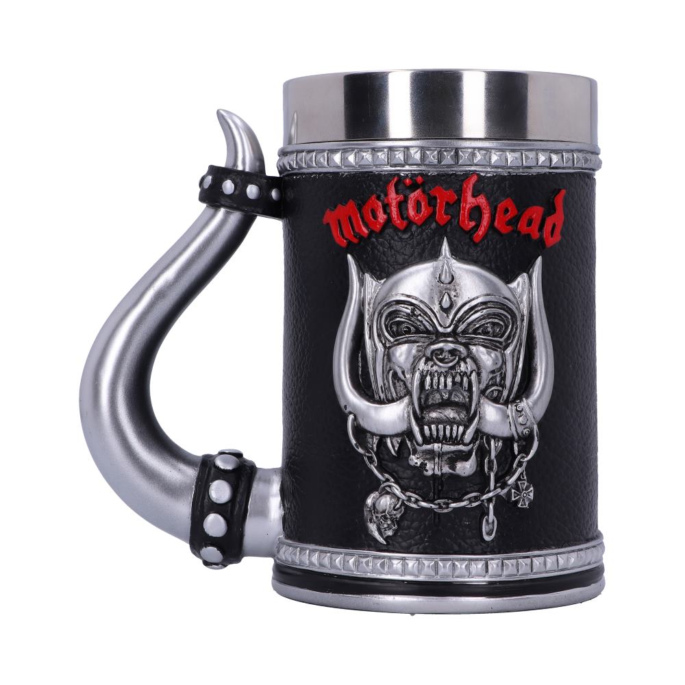 Back view of the Motörhead Warpig Tankard showing the detailed sculpting and hand-painted resin finish.