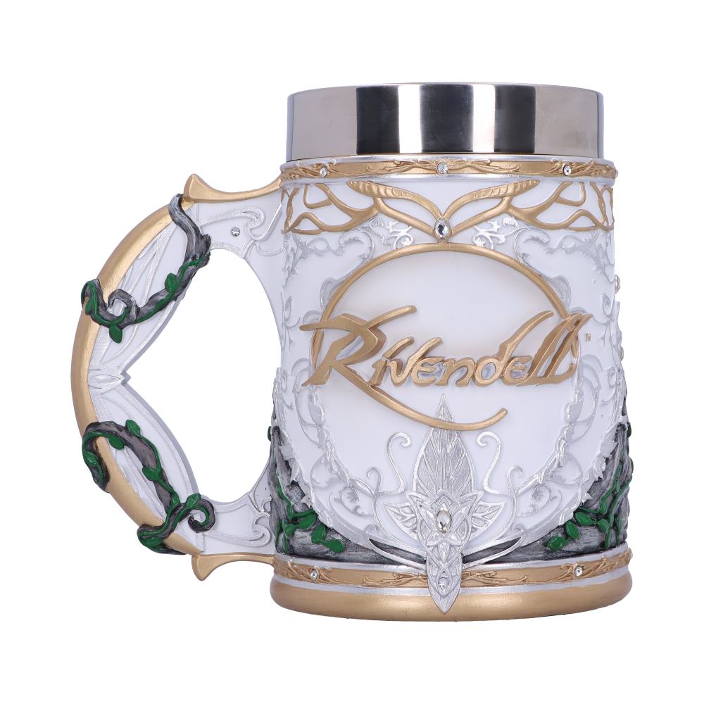 Back view of The Lord of the Rings™ Rivendell™ Tankard showing intricate Elven detailing