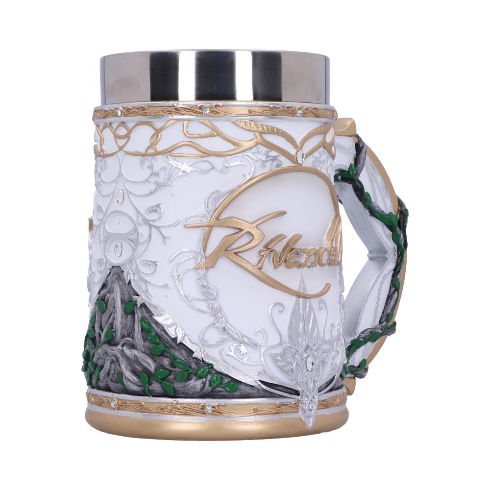 Hand-painted official Lord of the Rings Rivendell collectible tankard