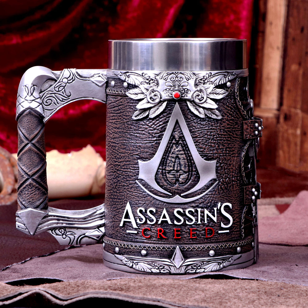 Hand-painted Assassin's Creed tankard display