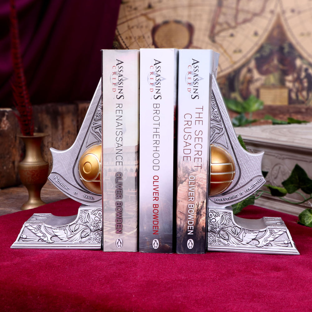 Hand-painted Assassin's Creed bookends display