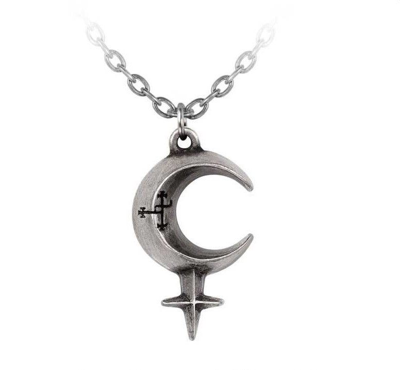 Lilith pendant gothic sigil necklace with crescent moon