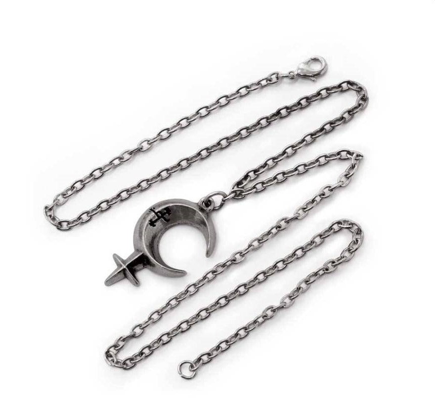 Close-up of Lilith sigil necklace detail